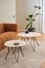 Couchtisch >Prunus< in Beige, Travertin - 46,4cm (H)