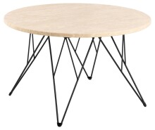 Couchtisch >Prunus< in Beige, Travertin - 46,4cm (H)