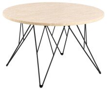 Couchtisch >Prunus< in Beige, Travertin - 46,4cm (H)