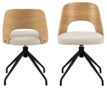 Esszimmerstuhl >Lucy< in Beige, Stoff - 48x79x53cm (BxHxT)