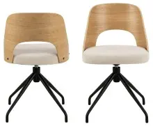 Esszimmerstuhl >Lucy< in Beige, Stoff - 48x79x53cm...