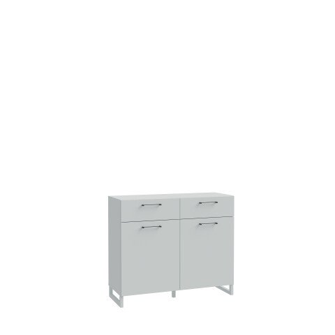 Kommode >SILBA< in grau - 109,9x93,4x41,1cm (BxHxT)