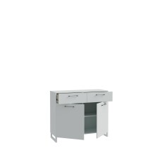 Kommode >SILBA< in grau - 109,9x93,4x41,1cm (BxHxT)