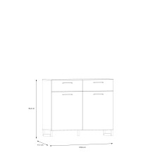 Kommode >SILBA< in grau - 109,9x93,4x41,1cm (BxHxT)