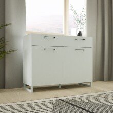 Kommode >SILBA< in grau - 109,9x93,4x41,1cm (BxHxT)