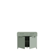 Kommode >SILBA< in Salbei (grün) mit 2 Türen und 2 Schubladen - 109,9x93,4x41,1cm (BxHxT)
