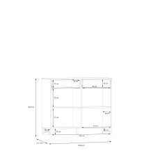 Kommode >SILBA< in Salbei (grün) mit 2 Türen und 2 Schubladen - 109,9x93,4x41,1cm (BxHxT)