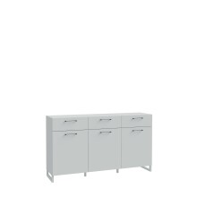 Sideboard >SILBA< in Secret grey, 3 Türen, 3 Schubladen - 164,6x93,4x41,1cm (BxHxT)