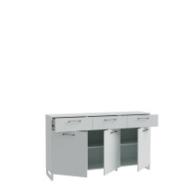 Sideboard >SILBA< in Secret grey, 3 Türen, 3 Schubladen - 164,6x93,4x41,1cm (BxHxT)