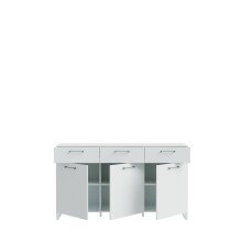 Sideboard >SILBA< in Secret grey, 3 Türen, 3 Schubladen - 164,6x93,4x41,1cm (BxHxT)