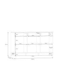 Sideboard >SILBA< in Secret grey, 3 Türen, 3 Schubladen - 164,6x93,4x41,1cm (BxHxT)