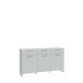 Sideboard >SILBA< in Secret grey, 3 Türen, 3 Schubladen - 164,6x93,4x41,1cm (BxHxT)
