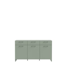 Sideboard >SILBA< in (Salbei grün), 3 Türen, 3 Schubladen - 164,6x93,4x41,1cm (BxHxT)