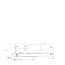 Lowboard >SILBA< in Salbei (grün), 2 Türen, 2 Schubladen - 164,6x48,6x41,1cm (BxHxT)