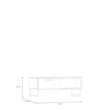 Couchtisch >SILBA< in Salbei (grün) mit Schublade - 110x44,4x57,2cm (BxHxT)