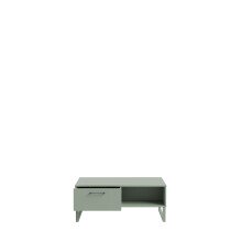Couchtisch >SILBA< in Salbei (grün) mit Schublade - 110x44,4x57,2cm (BxHxT)