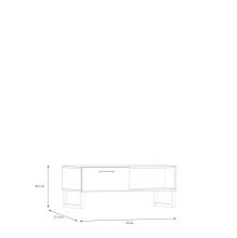 Couchtisch >SILBA< in Salbei (grün) mit Schublade - 110x44,4x57,2cm (BxHxT)