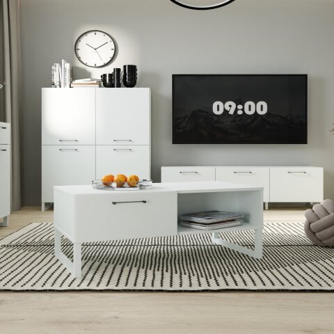 Couchtisch >SILBA< in Secret Grey, mit Schublade - 110x44,4x57,2cm (BxHxT)