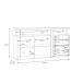 Sideboard >TULUZA< in Weiss Glanz  / Artisan Eiche Dekor - 163,2x85,9x43,4cm (BxHxT)