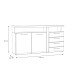Sideboard >TULUZA< in Weiss Glanz  / Artisan Eiche Dekor - 163,2x85,9x43,4cm (BxHxT)