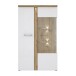 Standvitrine >TULUZA< inkl. Beleuchtung in Weiss Glanz/ Artisan Eiche Dekor - 98,5x164x43,4cm (BxHxT)