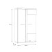 Standvitrine >TULUZA< inkl. Beleuchtung in Weiss Glanz/ Artisan Eiche Dekor - 98,5x164x43,4cm (BxHxT)