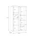 Standvitrine >TULUZA< inkl. Beleuchtung in Weiss Glanz/ Artisan Eiche Dekor - 98,5x164x43,4cm (BxHxT)