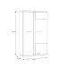 Standvitrine >TULUZA< inkl. Beleuchtung in Weiss Glanz/ Artisan Eiche Dekor - 98,5x164x43,4cm (BxHxT)