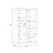 Standvitrine >TULUZA< inkl. Beleuchtung in Weiss Glanz/ Artisan Eiche Dekor - 98,5x164x43,4cm (BxHxT)