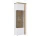 Standvitrine >TULUZA< inkl. Beleuchtung in Weiss Glanz / Artisan Eiche Dekor - 66,5x196x43,4cm (BxHxT)
