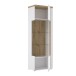Standvitrine >TULUZA< inkl. Beleuchtung in Weiss Glanz / Artisan Eiche Dekor - 66,5x196x43,4cm (BxHxT)