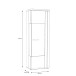 Standvitrine >TULUZA< inkl. Beleuchtung in Weiss Glanz / Artisan Eiche Dekor - 66,5x196x43,4cm (BxHxT)