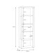 Standvitrine >TULUZA< inkl. Beleuchtung in Weiss Glanz / Artisan Eiche Dekor - 66,5x196x43,4cm (BxHxT)