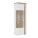 Standvitrine >TULUZA< inkl. Beleuchtung in Weiss Glanz / Artisan Eiche Dekor - 66,5x196x43,4cm (BxHxT)