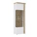 Standvitrine >TULUZA< inkl. Beleuchtung in Weiss Glanz / Artisan Eiche Dekor - 66,5x196x43,4cm (BxHxT)