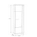 Standvitrine >TULUZA< inkl. Beleuchtung in Weiss Glanz / Artisan Eiche Dekor - 66,5x196x43,4cm (BxHxT)