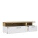 TV-Lowboard >TULUZA< mit 2 Schubladen in Weiss Glanz  / Artisan Eiche Dekor- 163,2x50,7x54,1cm (BxHxT)