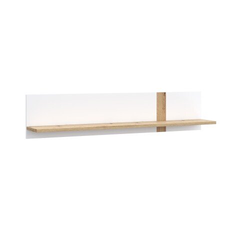 Wandboard >TULUZA< in weiß / Artisan Eiche Dekor - 140x29,6x21,9cm (BxHxT)