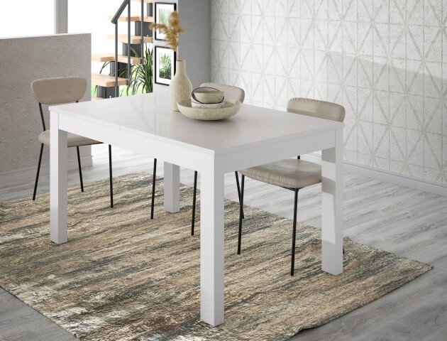 Kulissentisch >TULUZA< (ausziehbar bis 240cm) in weiß - 140(240)x76x90cm (BxHxT)