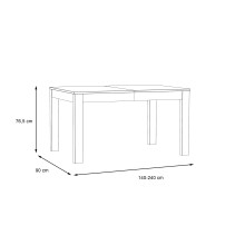 Kulissentisch >TULUZA< (ausziehbar bis 240cm) in weiß - 140(240)x76x90cm (BxHxT)