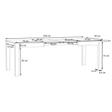 Kulissentisch >TULUZA< (ausziehbar bis 240cm) in weiß - 140(240)x76x90cm (BxHxT)
