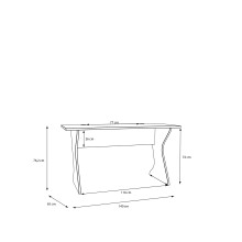 Schreibtisch >UTAPAU< in Artisan Eiche Dekor - 140x76,2x65cm (BxHxT)