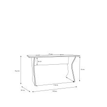 Schreibtisch >UTAPAU< in Artisan Eiche Dekor - 140x76,2x65cm (BxHxT)