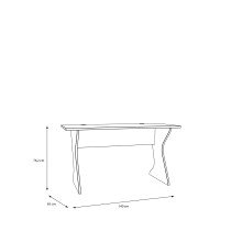 Schreibtisch >UTAPAU< in weiß - 140x76,2x65cm (BxHxT)
