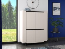 Highboard >VODOL< in sand,schwarz mit 2...