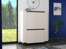 Highboard >VODOL< in sand,schwarz mit 2...
