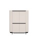 Highboard >VODOL< in sand,schwarz mit 2 Softclose-Türen - 130,3x161,1x44,8cm (BxHxT)