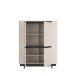 Highboard >VODOL< in sand,schwarz mit 2 Softclose-Türen - 130,3x161,1x44,8cm (BxHxT)