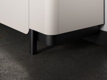 Sideboard >VODOL< in sand,schwarz mit 3 Sofclose-Türen - 204,9x77,9x44,8cm (BxHxT)