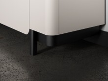 Sideboard >VODOL< in sand,schwarz mit 2 Türen und 2 Schubladen - 204,9x77,9x44,8cm (BxHxT)